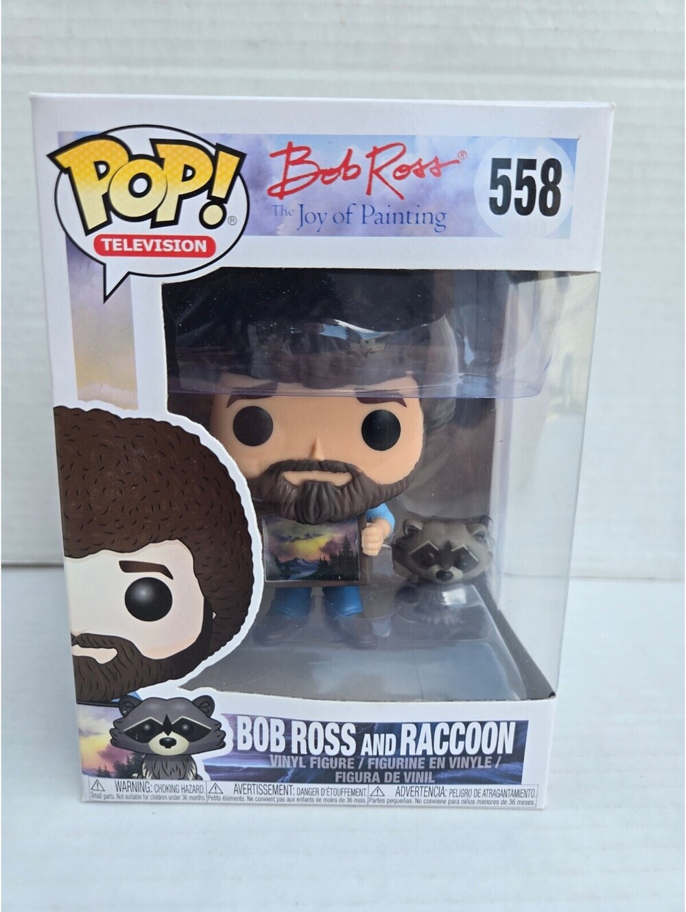 Funko Pop! Television Bob Ross and Raccoon Vinyl Figure #558 - The Joy of Paint